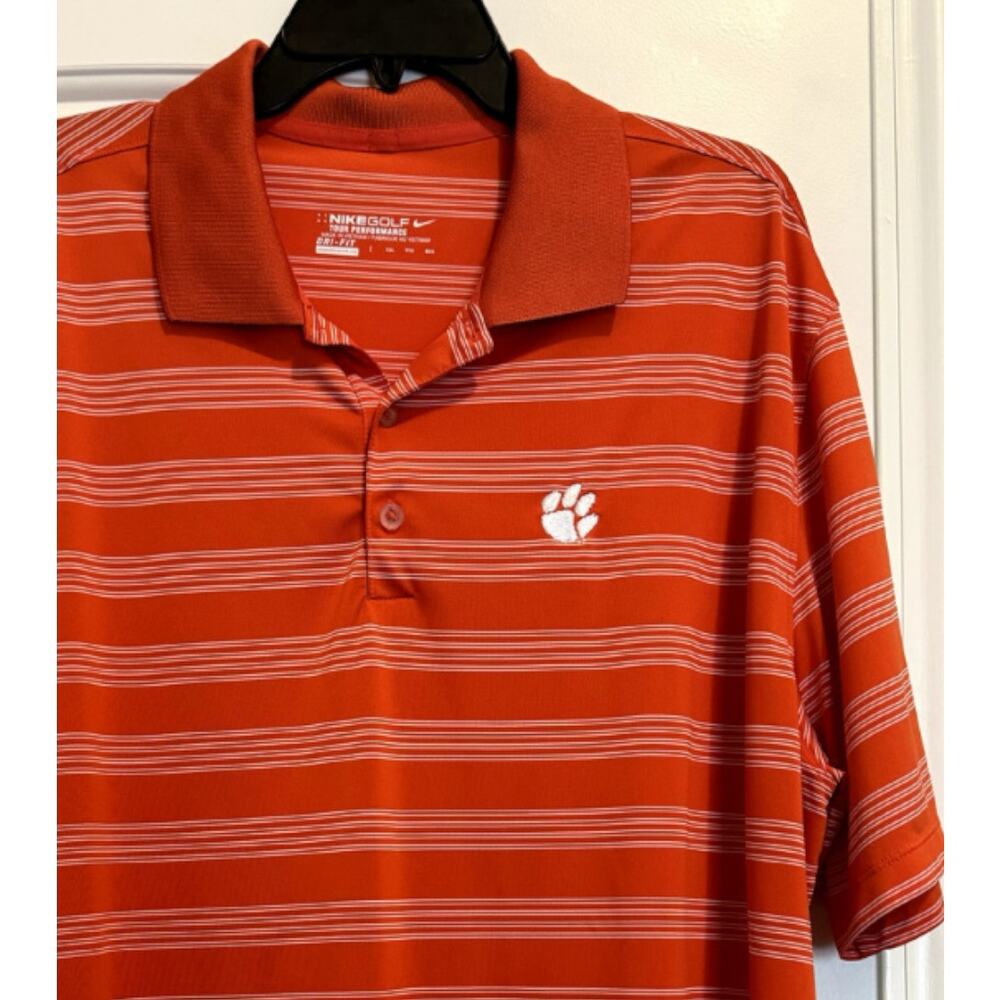 Men's Nike Golf Dri-Fit Clemson Tigers Orange Short Sleeve Shirt Siz XXL